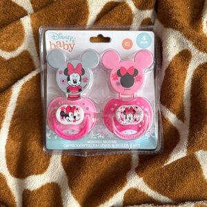 Disney Baby Minnie Mouse Pacifier Set - Pink and Gray